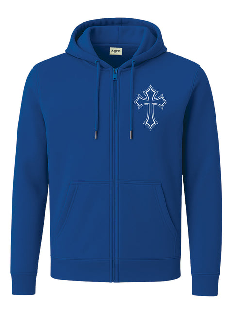 Adro Men’s Regular Fit Zip-Up Hoodie for man | 320 GSM Cotton Poly Fleece Zipper Sweatshirt with Soft Fabric & Printed Hoodies
