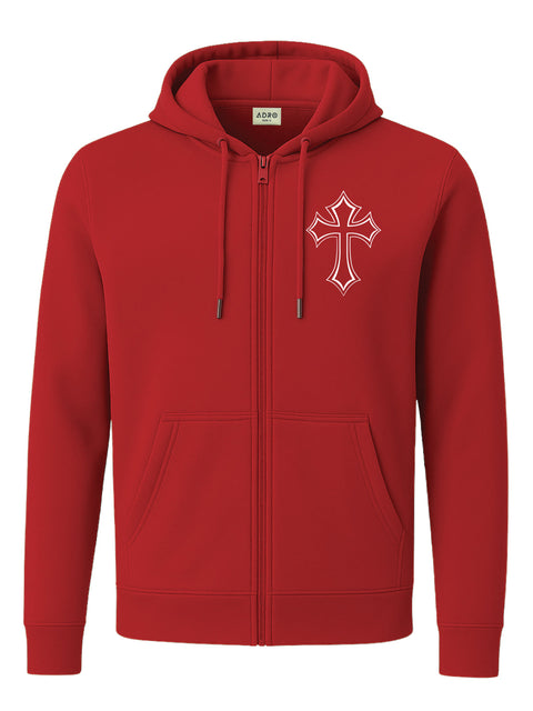 Adro Men’s Regular Fit Zip-Up Hoodie for man | 320 GSM Cotton Poly Fleece Zipper Sweatshirt with Soft Fabric & Printed Hoodies