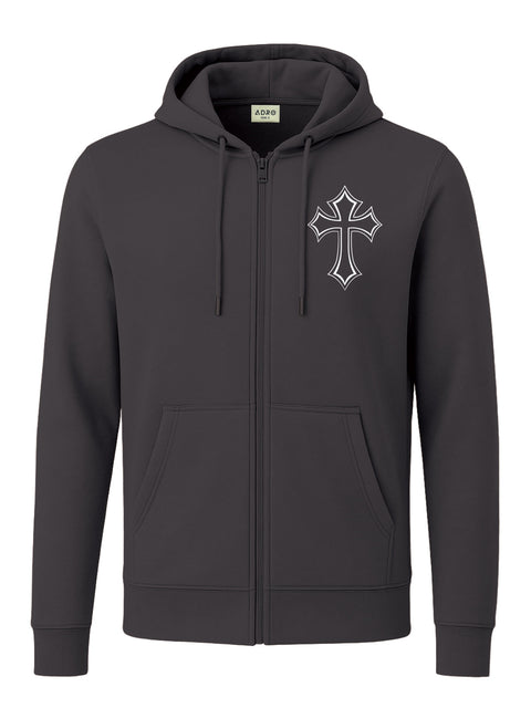 Adro Men’s Regular Fit Zip-Up Hoodie for man | 320 GSM Cotton Poly Fleece Zipper Sweatshirt with Soft Fabric & Printed Hoodies