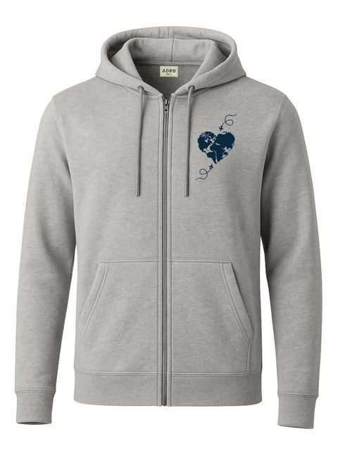 Adro Men’s Regular Fit Zip-Up Hoodie for man | 320 GSM Cotton Poly Fleece Zipper Sweatshirt with Soft Fabric & Printed Hoodies