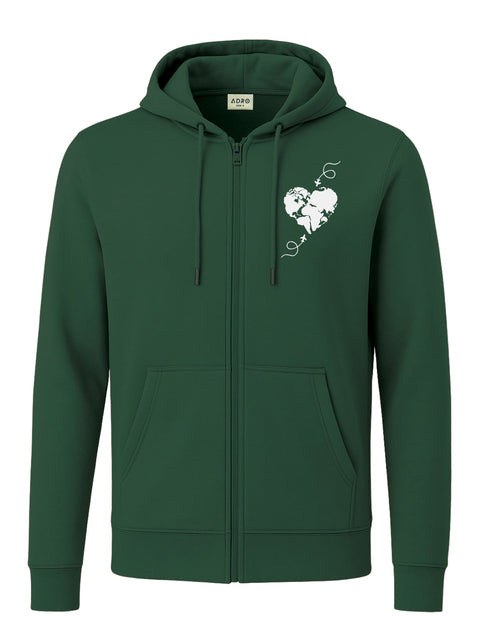 Adro Men’s Regular Fit Zip-Up Hoodie for man | 320 GSM Cotton Poly Fleece Zipper Sweatshirt with Soft Fabric & Printed Hoodies