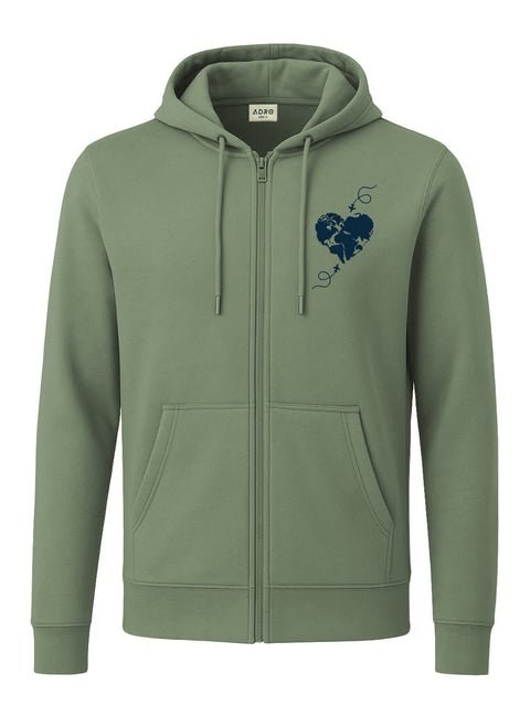 Adro Men’s Regular Fit Zip-Up Hoodie for man | 320 GSM Cotton Poly Fleece Zipper Sweatshirt with Soft Fabric & Printed Hoodies
