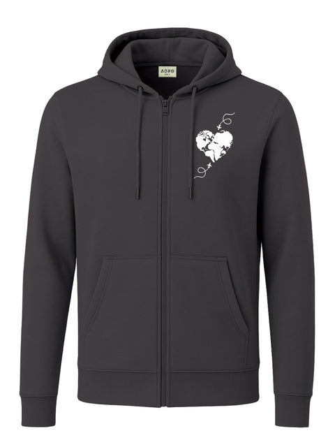 Adro Men’s Regular Fit Zip-Up Hoodie for man | 320 GSM Cotton Poly Fleece Zipper Sweatshirt with Soft Fabric & Printed Hoodies