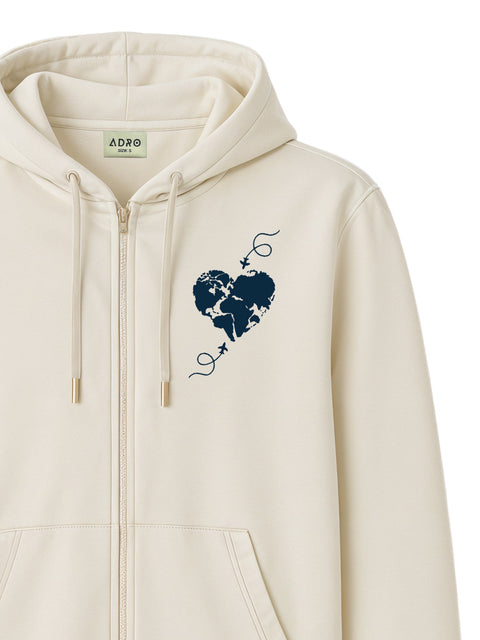 Adro Men’s Regular Fit Zip-Up Hoodie for man | 320 GSM Cotton Poly Fleece Zipper Sweatshirt with Soft Fabric & Printed Hoodies