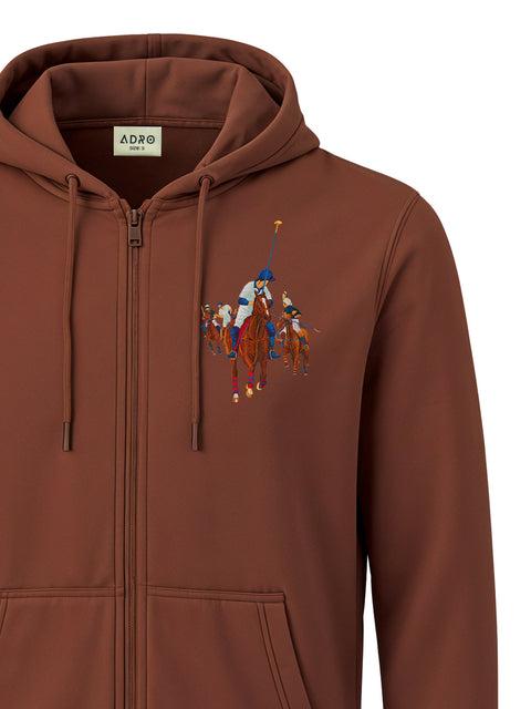 Adro Men’s Regular Fit Zip-Up Hoodie for man | 320 GSM Cotton Poly Fleece Zipper Sweatshirt with Soft Fabric & Printed Hoodies