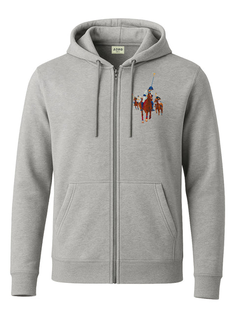 Adro Men’s Regular Fit Zip-Up Hoodie for man | 320 GSM Cotton Poly Fleece Zipper Sweatshirt with Soft Fabric & Printed Hoodies