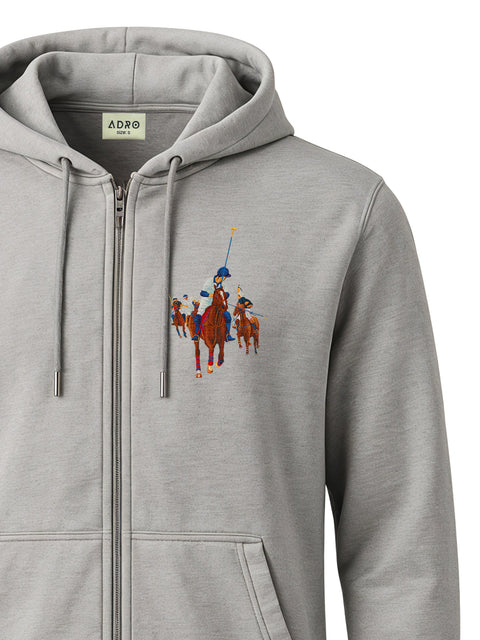 Adro Men’s Regular Fit Zip-Up Hoodie for man | 320 GSM Cotton Poly Fleece Zipper Sweatshirt with Soft Fabric & Printed Hoodies