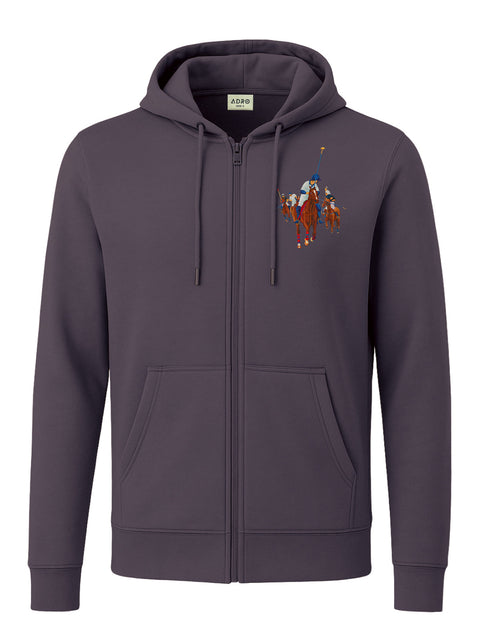 Adro Men’s Regular Fit Zip-Up Hoodie for man | 320 GSM Cotton Poly Fleece Zipper Sweatshirt with Soft Fabric & Printed Hoodies