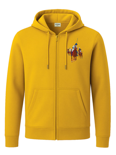 Adro Men’s Regular Fit Zip-Up Hoodie for man | 320 GSM Cotton Poly Fleece Zipper Sweatshirt with Soft Fabric & Printed Hoodies
