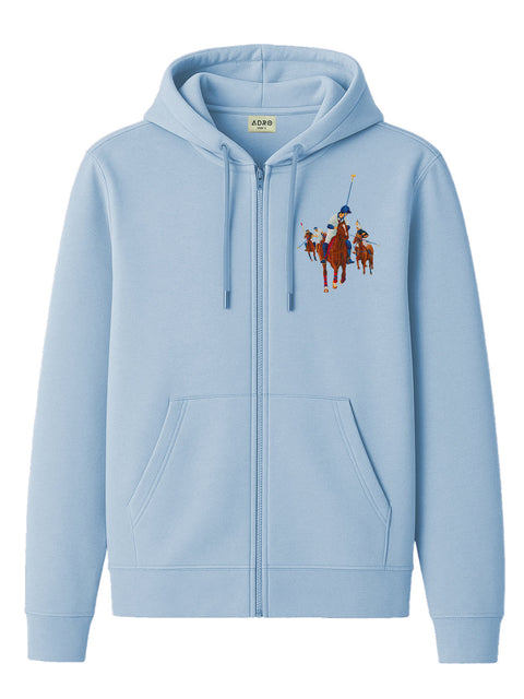 Adro Men’s Regular Fit Zip-Up Hoodie for man | 320 GSM Cotton Poly Fleece Zipper Sweatshirt with Soft Fabric & Printed Hoodies