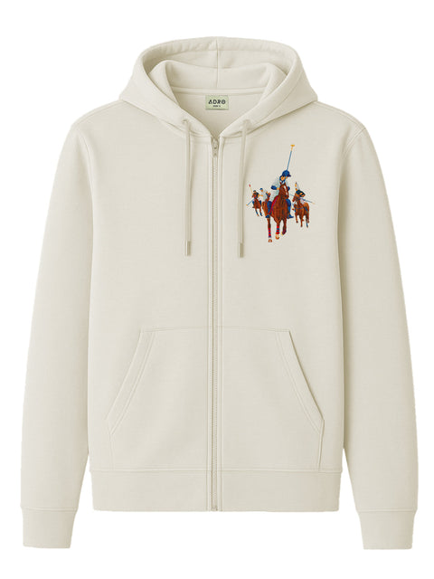 Adro Men’s Regular Fit Zip-Up Hoodie for man | 320 GSM Cotton Poly Fleece Zipper Sweatshirt with Soft Fabric & Printed Hoodies