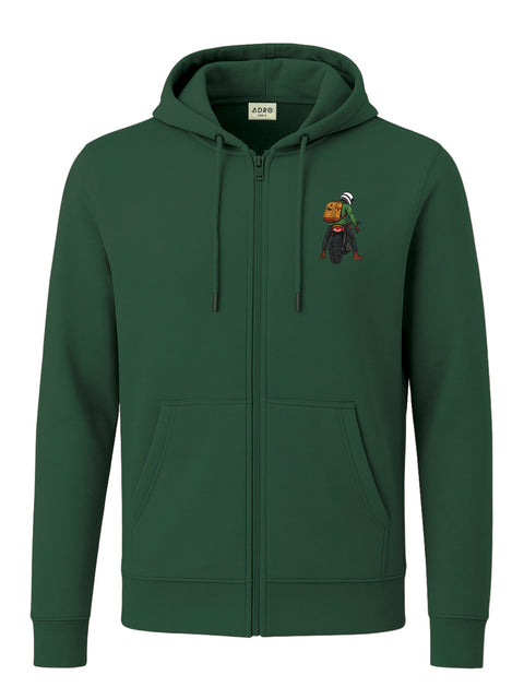 Adro Men’s Regular Fit Zip-Up Hoodie for man | 320 GSM Cotton Poly Fleece Zipper Sweatshirt with Soft Fabric & Printed Hoodies