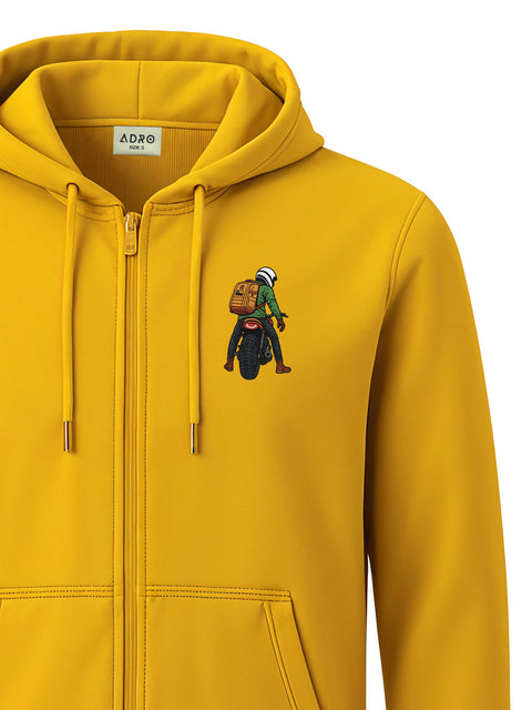 Adro Men’s Regular Fit Zip-Up Hoodie for man | 320 GSM Cotton Poly Fleece Zipper Sweatshirt with Soft Fabric & Printed Hoodies