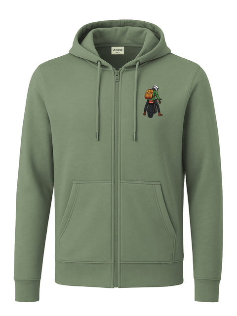 Adro Men’s Regular Fit Zip-Up Hoodie for man | 320 GSM Cotton Poly Fleece Zipper Sweatshirt with Soft Fabric & Printed Hoodies