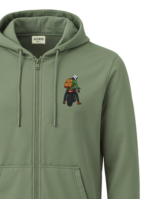 Adro Men’s Regular Fit Zip-Up Hoodie for man | 320 GSM Cotton Poly Fleece Zipper Sweatshirt with Soft Fabric & Printed Hoodies