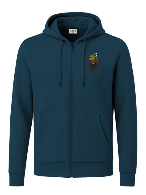 Adro Men’s Regular Fit Zip-Up Hoodie for man | 320 GSM Cotton Poly Fleece Zipper Sweatshirt with Soft Fabric & Printed Hoodies