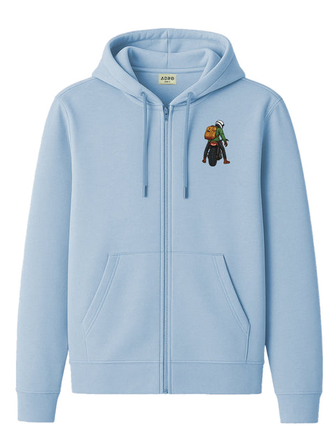 Adro Men’s Regular Fit Zip-Up Hoodie for man | 320 GSM Cotton Poly Fleece Zipper Sweatshirt with Soft Fabric & Printed Hoodies