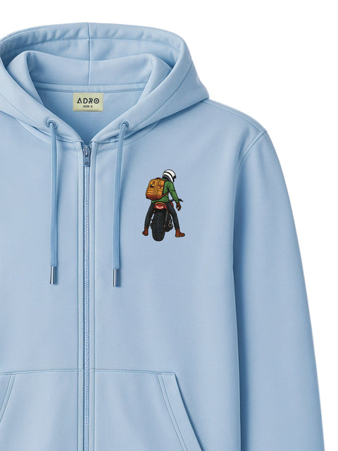 Adro Men’s Regular Fit Zip-Up Hoodie for man | 320 GSM Cotton Poly Fleece Zipper Sweatshirt with Soft Fabric & Printed Hoodies
