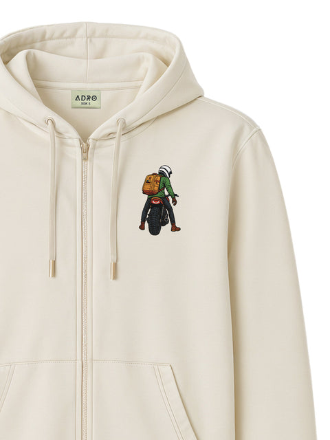 Adro Men’s Regular Fit Zip-Up Hoodie for man | 320 GSM Cotton Poly Fleece Zipper Sweatshirt with Soft Fabric & Printed Hoodies