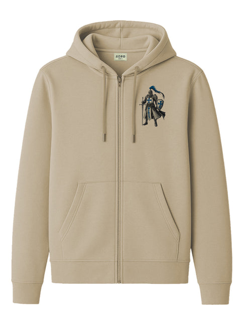 Adro Men’s Regular Fit Zip-Up Hoodie for man | 320 GSM Cotton Poly Fleece Zipper Sweatshirt with Soft Fabric & Printed Hoodies