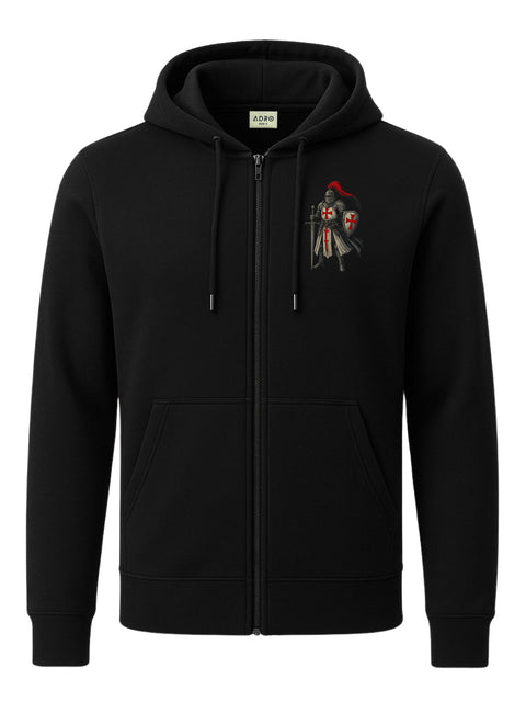 Adro Men’s Regular Fit Zip-Up Hoodie for man | 320 GSM Cotton Poly Fleece Zipper Sweatshirt with Soft Fabric & Printed Hoodies