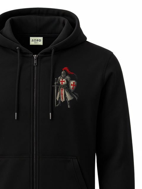Adro Men’s Regular Fit Zip-Up Hoodie for man | 320 GSM Cotton Poly Fleece Zipper Sweatshirt with Soft Fabric & Printed Hoodies