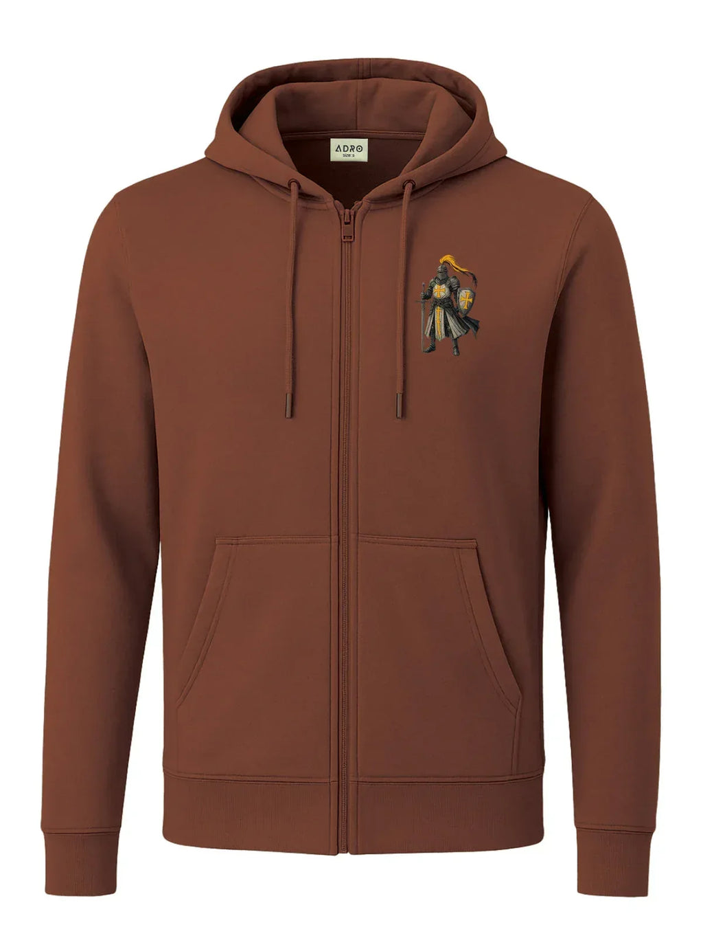 Adro Men’s Zipper Hoodie | Soft Fleece | Casual Streetwear Brown