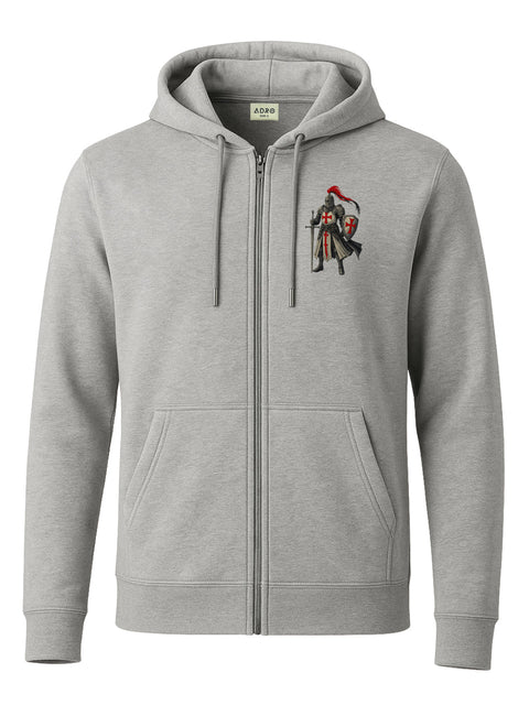 Adro Men’s Regular Fit Zip-Up Hoodie for man | 320 GSM Cotton Poly Fleece Zipper Sweatshirt with Soft Fabric & Printed Hoodies