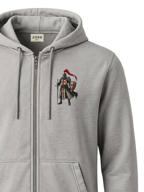 Adro Men’s Regular Fit Zip-Up Hoodie for man | 320 GSM Cotton Poly Fleece Zipper Sweatshirt with Soft Fabric & Printed Hoodies