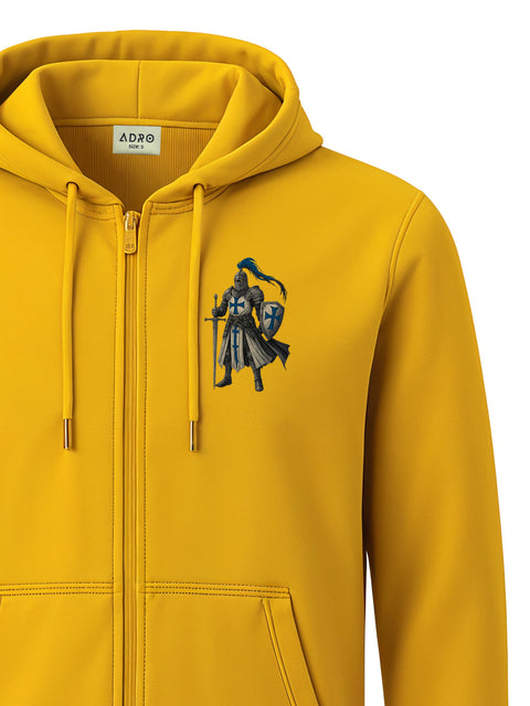 Adro Men’s Regular Fit Zip-Up Hoodie for man | 320 GSM Cotton Poly Fleece Zipper Sweatshirt with Soft Fabric & Printed Hoodies