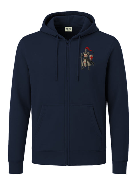 Adro Men’s Regular Fit Zip-Up Hoodie for man | 320 GSM Cotton Poly Fleece Zipper Sweatshirt with Soft Fabric & Printed Hoodies