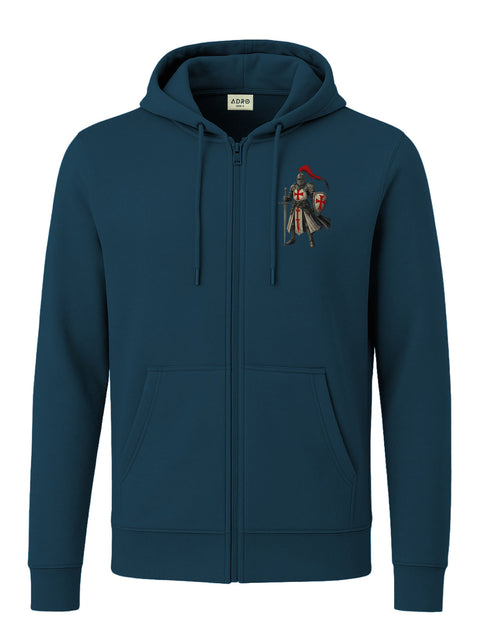 Adro Men’s Regular Fit Zip-Up Hoodie for man | 320 GSM Cotton Poly Fleece Zipper Sweatshirt with Soft Fabric & Printed Hoodies