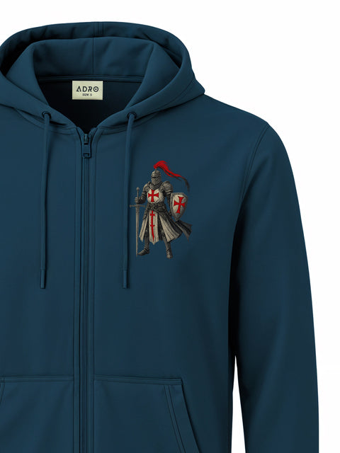 Adro Men’s Regular Fit Zip-Up Hoodie for man | 320 GSM Cotton Poly Fleece Zipper Sweatshirt with Soft Fabric & Printed Hoodies