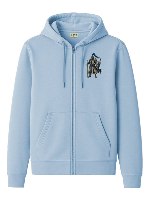 Adro Men’s Regular Fit Zip-Up Hoodie for man | 320 GSM Cotton Poly Fleece Zipper Sweatshirt with Soft Fabric & Printed Hoodies