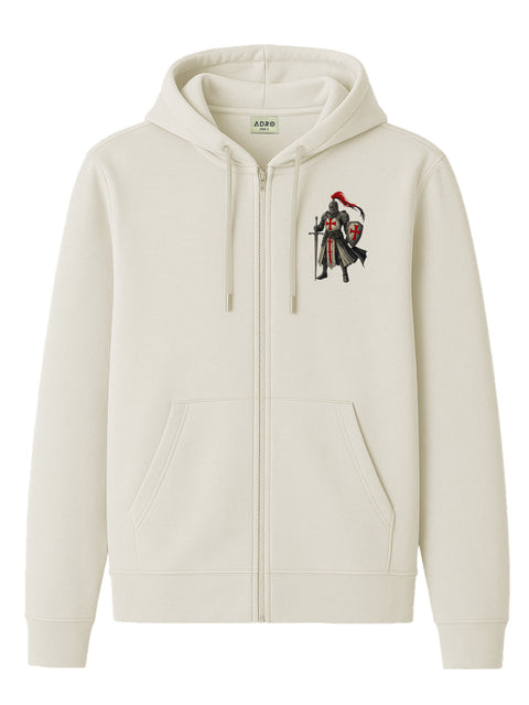 Adro Men’s Regular Fit Zip-Up Hoodie for man | 320 GSM Cotton Poly Fleece Zipper Sweatshirt with Soft Fabric & Printed Hoodies