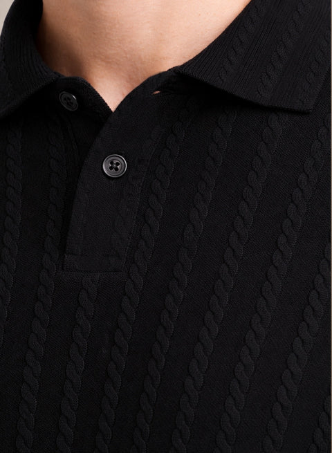 Men’s Black Polo T-Shirt | Flat Knit Textured Polo T Shirt || Soft Touch Fabric || Casual Polo Tshirt | Regular Fit
