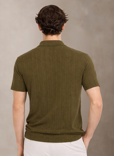 Men’s Khaki Polo T-Shirt | Flat Knit Textured Polo T Shirt || Soft Touch Fabric || Casual Polo Tshirt | Regular Fit