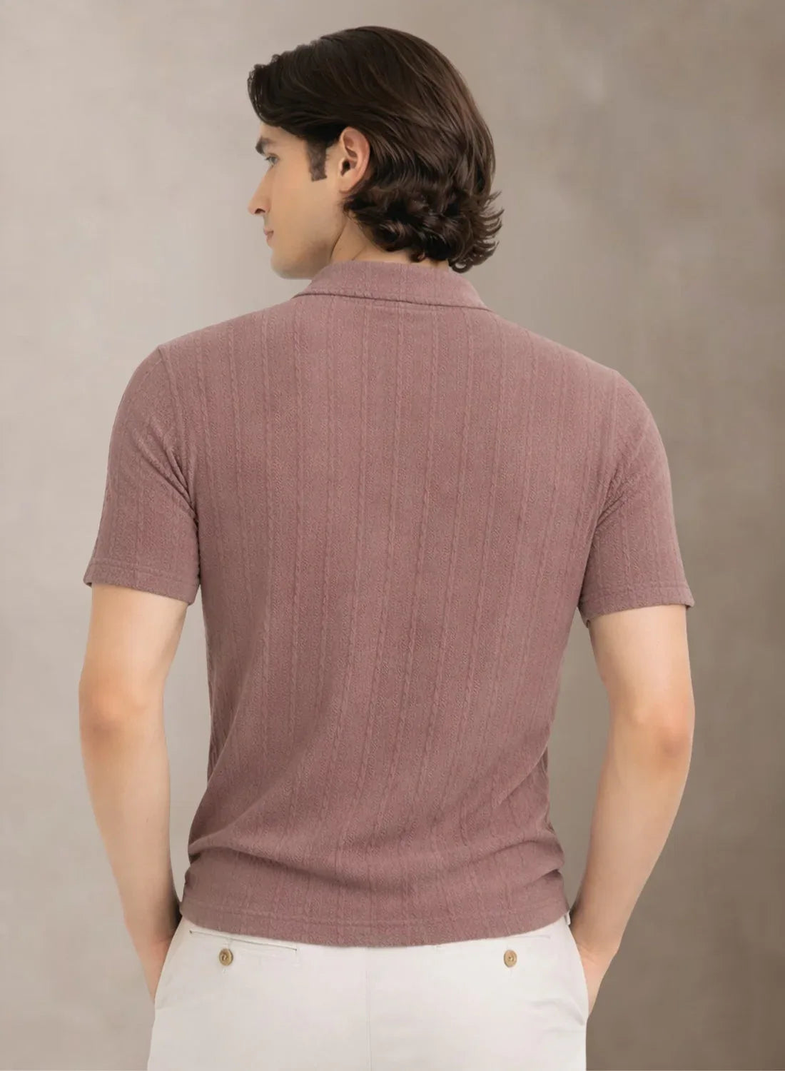 Men’s Lilac Polo T-Shirt | Flat Knit Textured Polo T Shirt || Soft Touch Fabric || Casual Polo Tshirt | Regular Fit