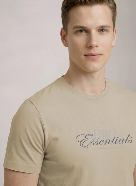Adro Printed T Shirt for Men | 180 GSM Cotton Lycra | Regular Fit Printed T-Shirt | Soft Breathable Fabric | Tshirts for men | Graphic Print Tee