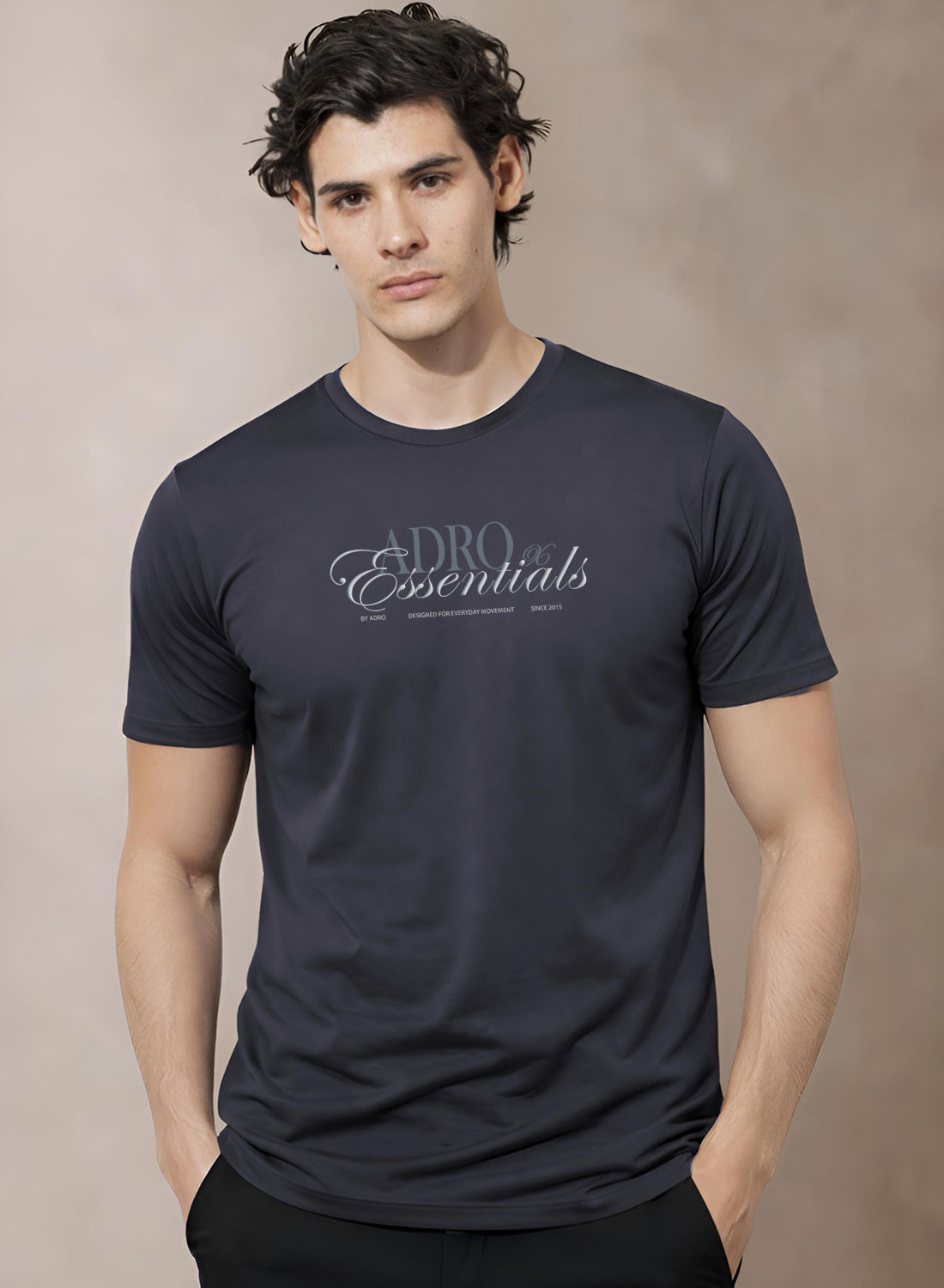 Adro Printed T Shirt for Men | 180 GSM Cotton Lycra | Regular Fit Printed T-Shirt | Soft Breathable Fabric | Tshirts for men | Graphic Print Tee Dark Grey