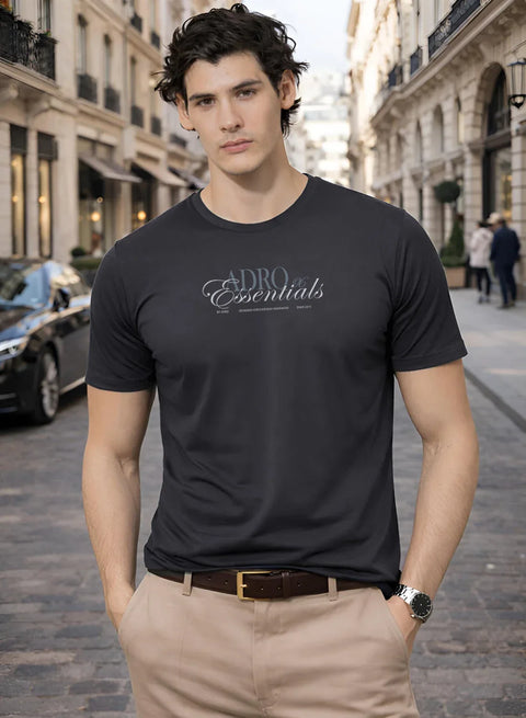 Adro Printed T Shirt for Men | 180 GSM Cotton Lycra | Regular Fit Printed T-Shirt | Soft Breathable Fabric | Tshirts for men | Graphic Print Tee