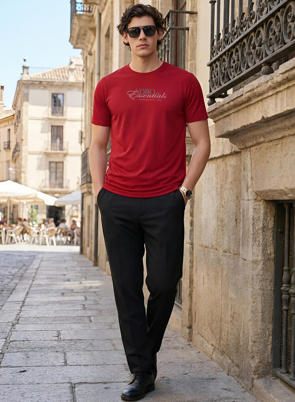 Adro Printed T Shirt for Men | 180 GSM Cotton Lycra | Regular Fit Printed T-Shirt | Soft Breathable Fabric | Tshirts for men | Graphic Print Tee