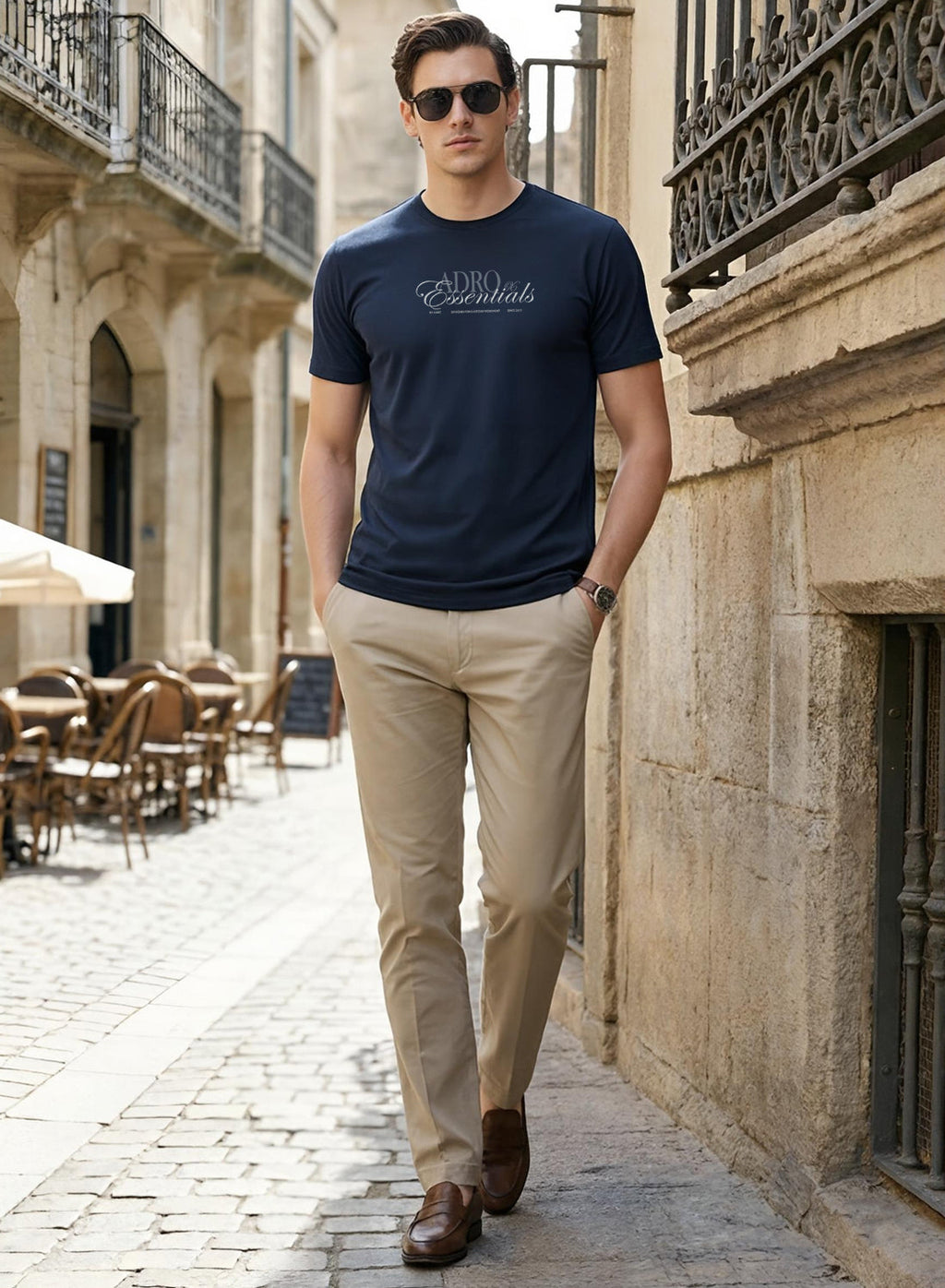 Adro Printed T Shirt for Men | 180 GSM Cotton Lycra | Regular Fit Printed T-Shirt | Soft Breathable Fabric | Tshirts for men | Graphic Print Tee