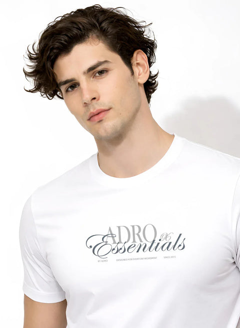 Adro Printed T Shirt for Men | 180 GSM Cotton Lycra | Regular Fit Printed T-Shirt | Soft Breathable Fabric | Tshirts for men | Graphic Print Tee