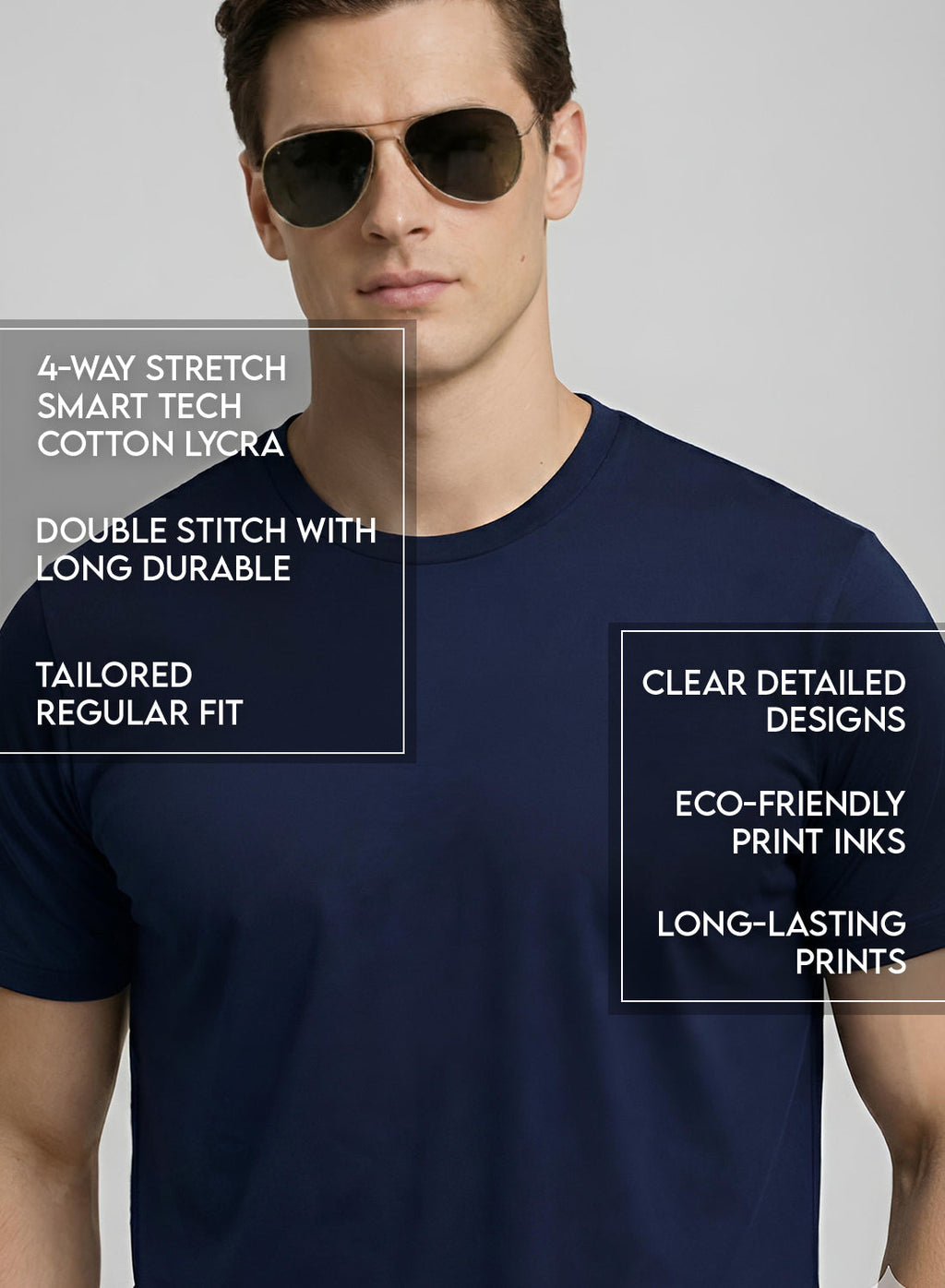 Adro Printed T Shirt for Men | 180 GSM Cotton Lycra | Regular Fit Printed T-Shirt | Soft Breathable Fabric | Tshirts for men | Graphic Print Tee