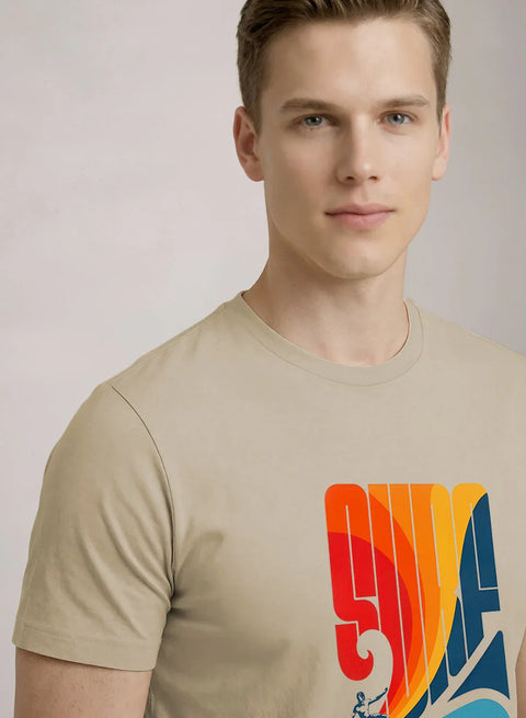 Adro Mens Printed TShirt | 180 GSM Cotton Regular Fit T-shirt | Lightweight Casual T shirt for Travel, Work From Home & Weekends