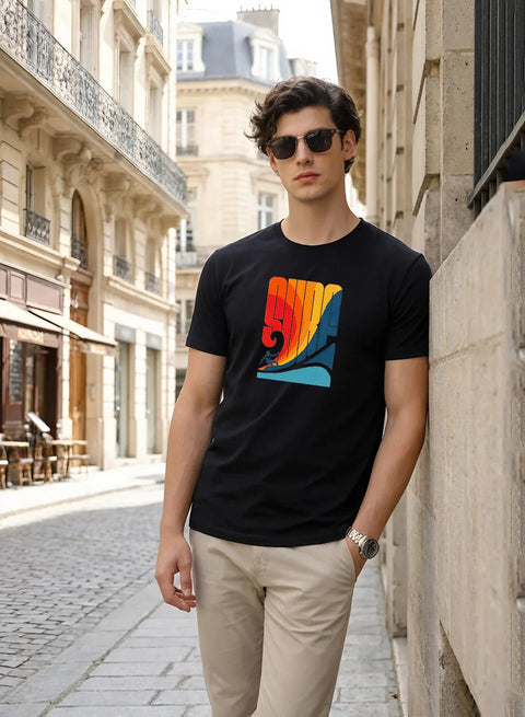 Adro Mens Printed TShirt | 180 GSM Cotton Regular Fit T-shirt | Lightweight Casual T shirt for Travel, Work From Home & Weekends