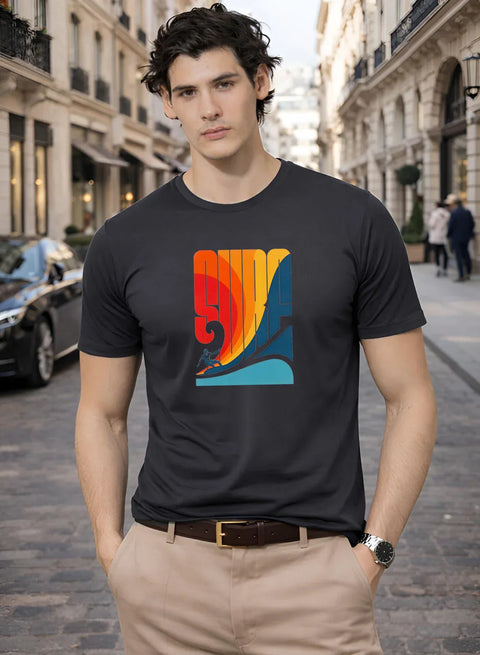 Adro Mens Printed TShirt | 180 GSM Cotton Regular Fit T-shirt | Lightweight Casual T shirt for Travel, Work From Home & Weekends