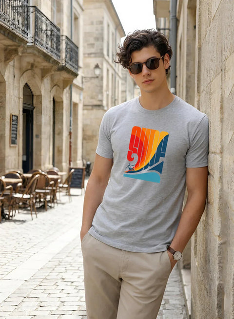 Adro Mens Printed TShirt | 180 GSM Cotton Regular Fit T-shirt | Lightweight Casual T shirt for Travel, Work From Home & Weekends