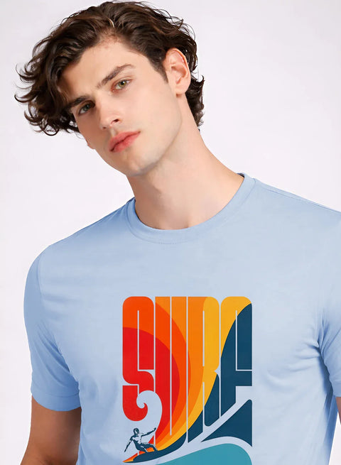 Adro Mens Printed TShirt | 180 GSM Cotton Regular Fit T-shirt | Lightweight Casual T shirt for Travel, Work From Home & Weekends